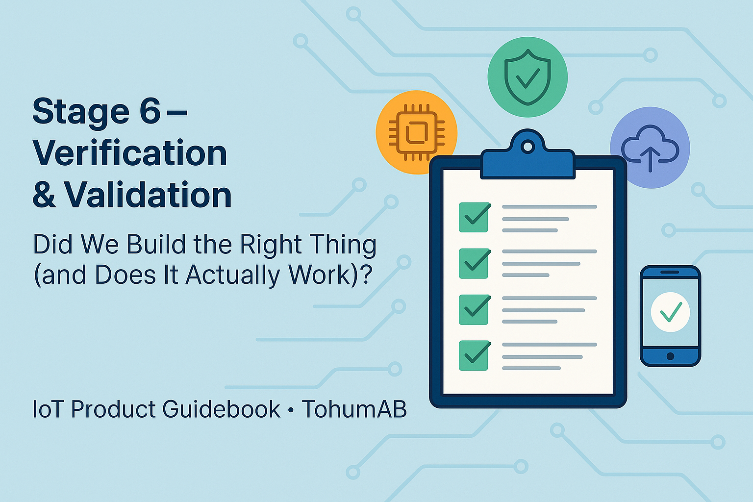 End‑to‑End IoT Product Development Playbook -Stage 6: Verification & Validation – Did We Build the Right Thing (and Does It Actually Work)?