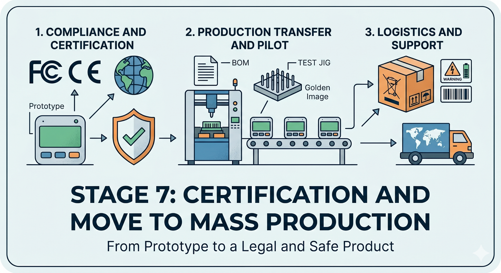 Stage 7: Compliance, Certification & Manufacturing Transfer